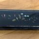 Pen tray in black lacquered wood painted floral decoration