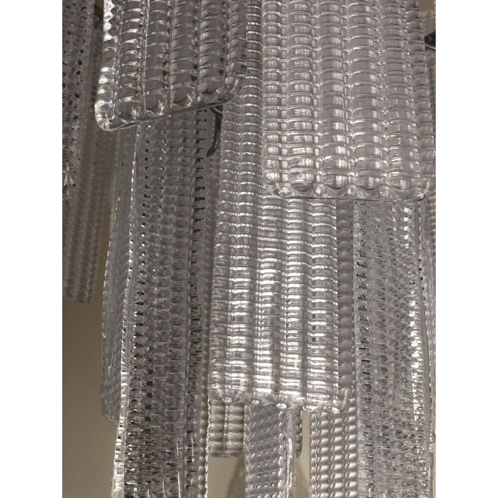 Transparent diamond strips “listelli” murano glass chandelier