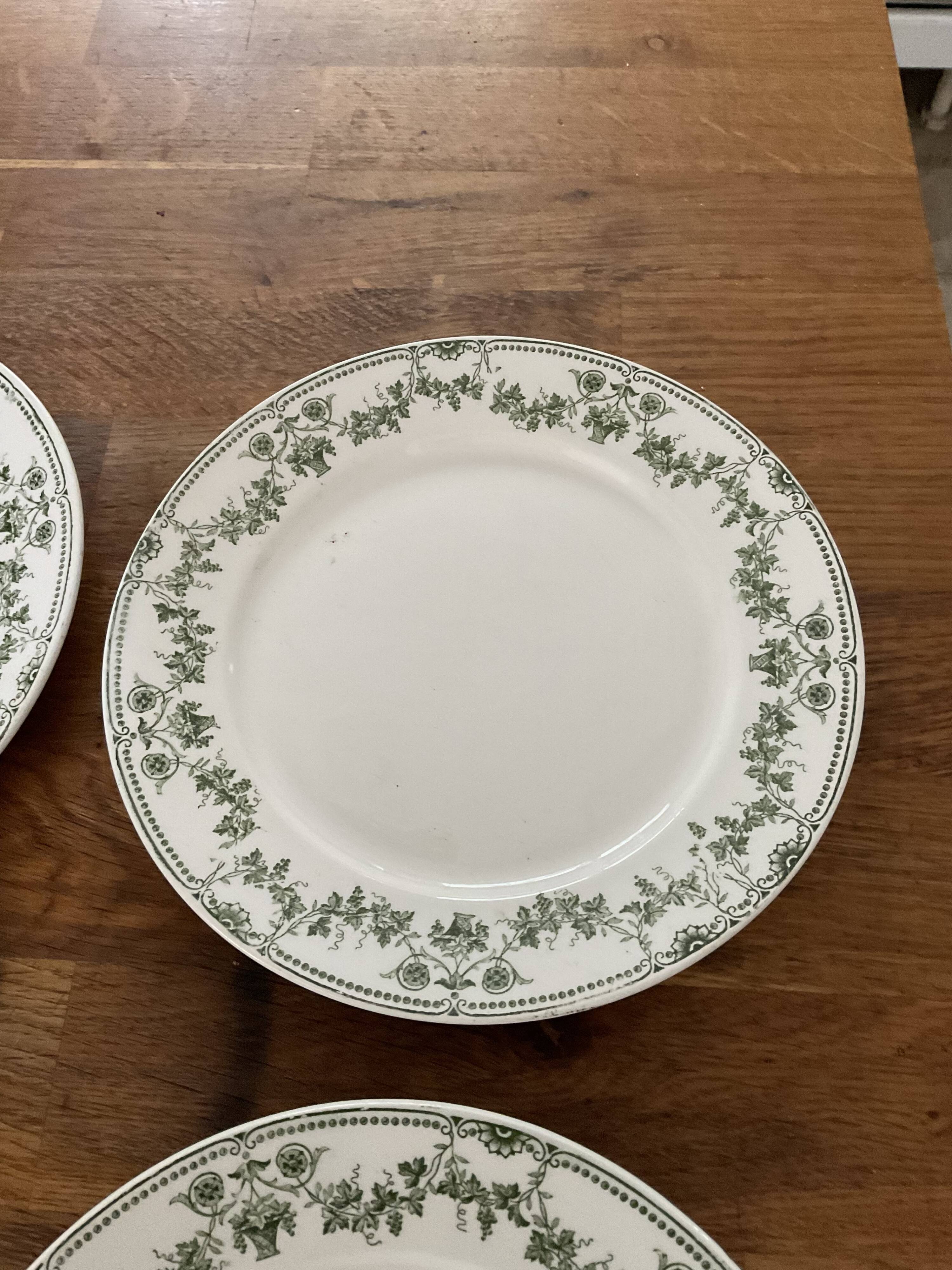 6 flat dessert plates. Badonvillers.model champagne