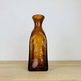 Vintage amber Biot bubbled glass vase