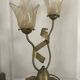 Lamp salerno 2 rods metal finish tulips in blown glass 52,5 cm