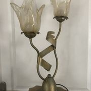 Lamp salerno 2 rods metal finish tulips in blown glass 52,5 cm