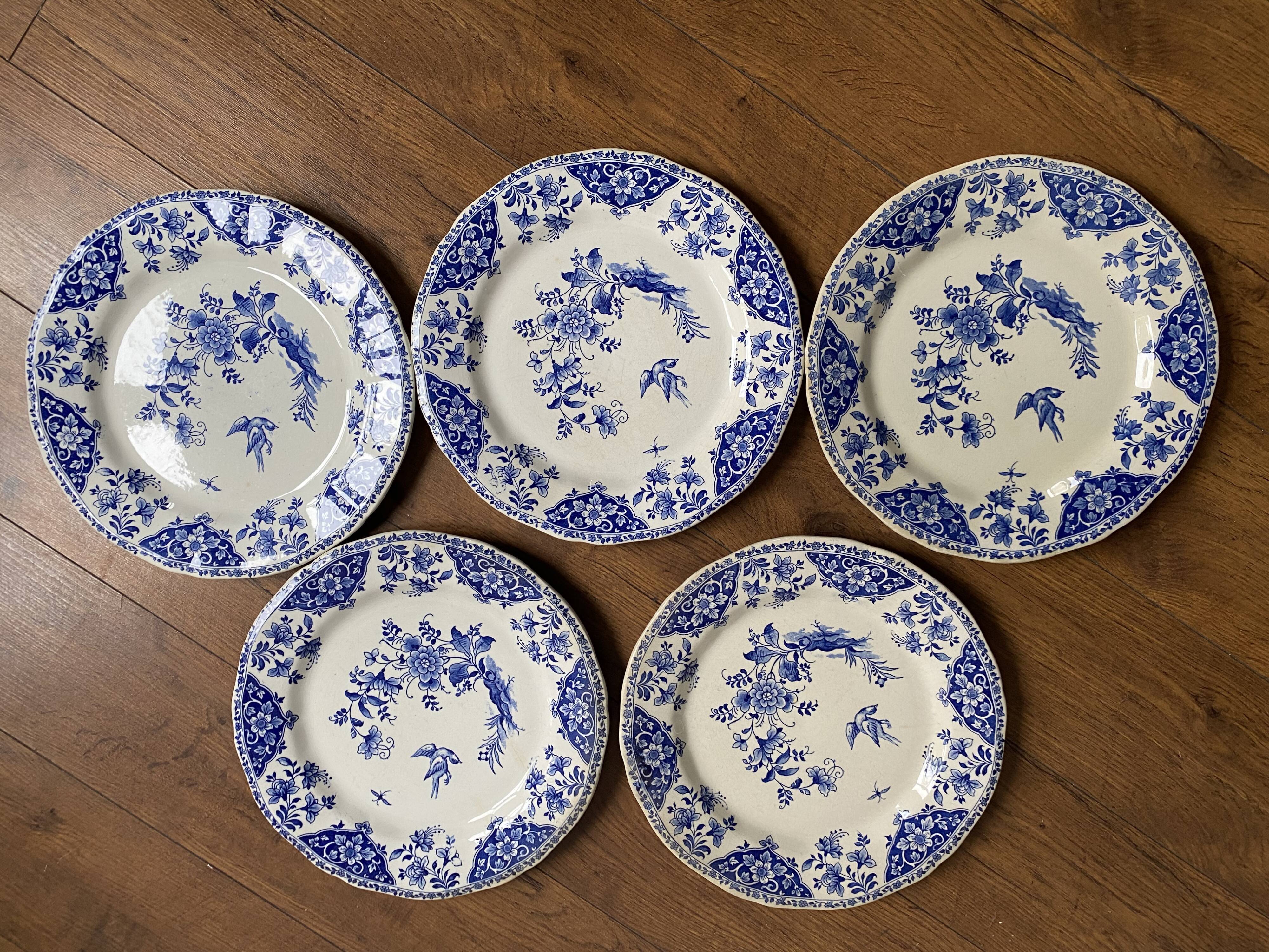 Lot of 5 plates and 1 cup Gien