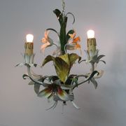 Lampe suspendue en métal. 3 lumières. Vintage des années 1960.
