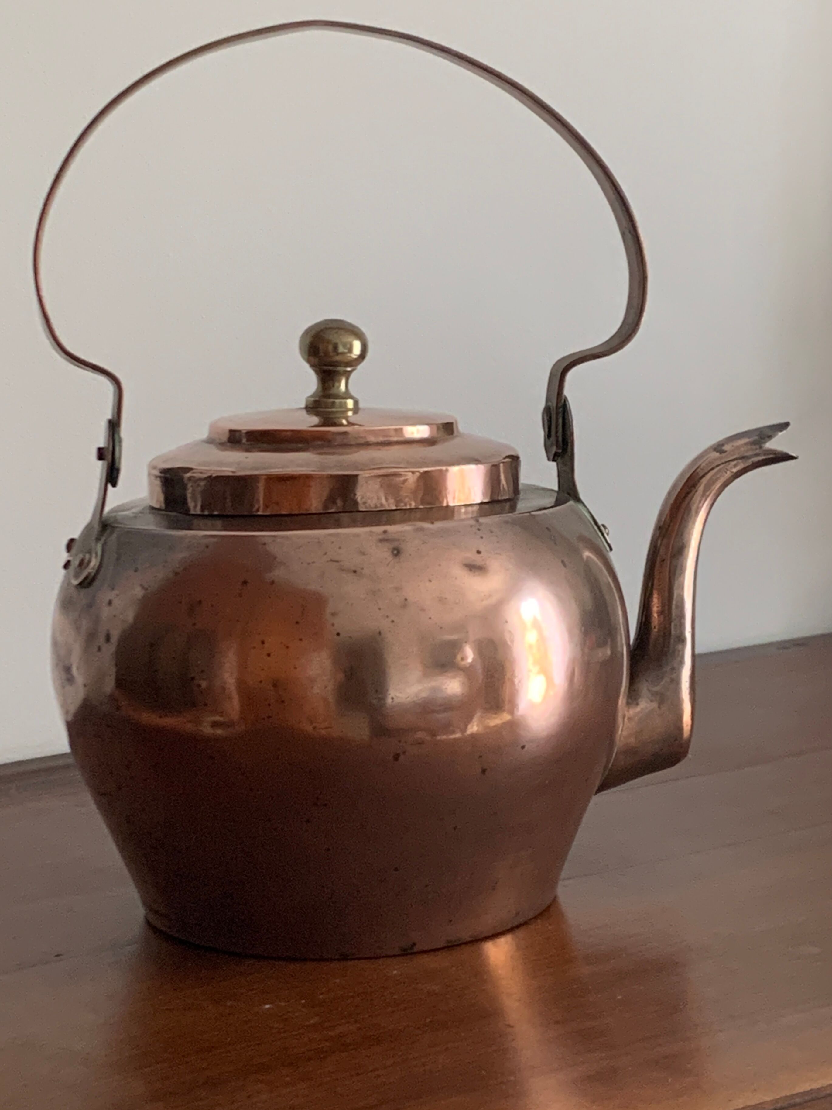 Antique copper kettle