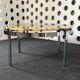 Round coffee table with onyx effect & chrome 100 cm