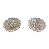 Pair of Antique Saleron Crystal Henri Piubello Salt and Pepper Shakers Vintage