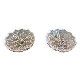 Pair of Antique Saleron Crystal Henri Piubello Salt and Pepper Shakers Vintage