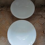 2 white porcelain fruit bowls