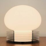 Table lamp in stainless steel and opaline glass by Tronconi Illuminazione, Italy 1970s