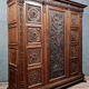 Renaissance style wardrobe in solid walnut circa 1850-1880