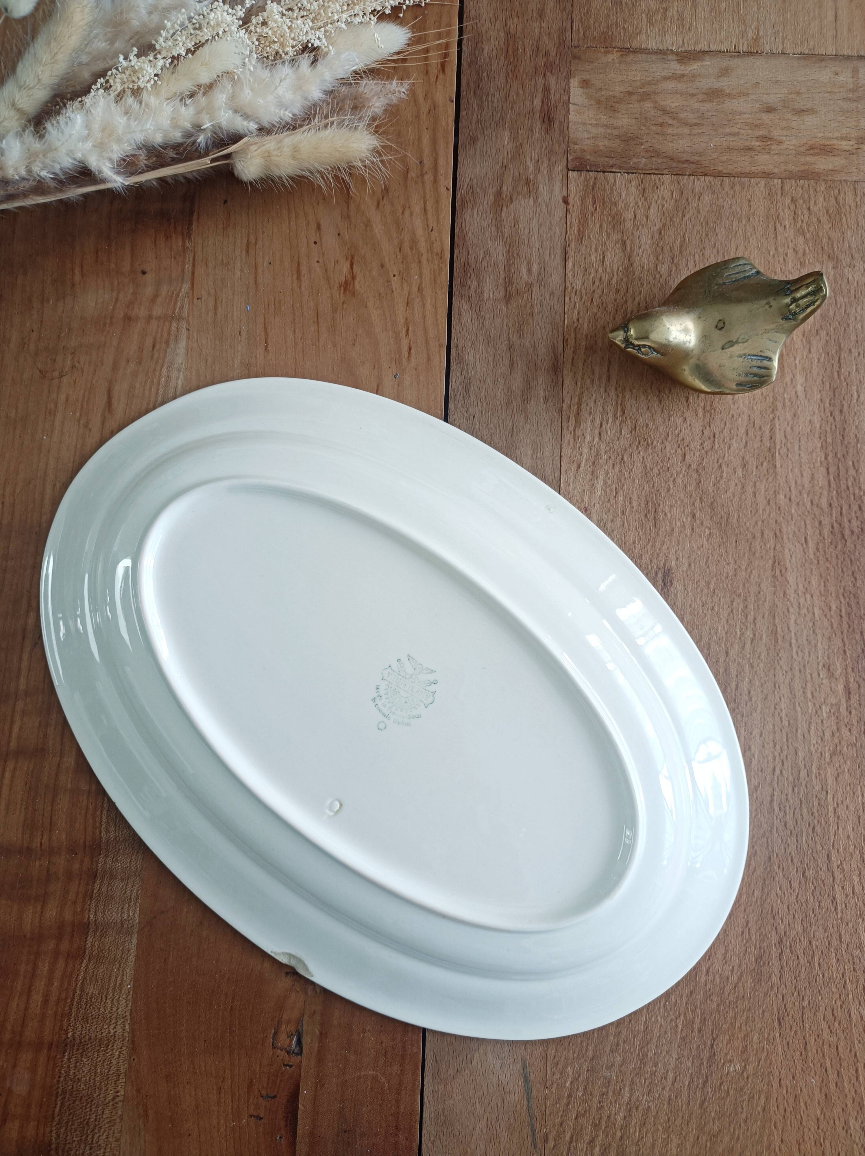 Villeroy and Boch oval dish, golden flowers