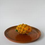 Plat rond en grès vernissé, 1970