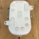Industrial White Porcelain Wall Light with Ribbed Glass, 1970s