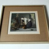 Ancienne lithographie - original de Chardin 1853 - encadré professionnellement