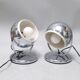 Pair of chrome ball lamps from the 1960s.