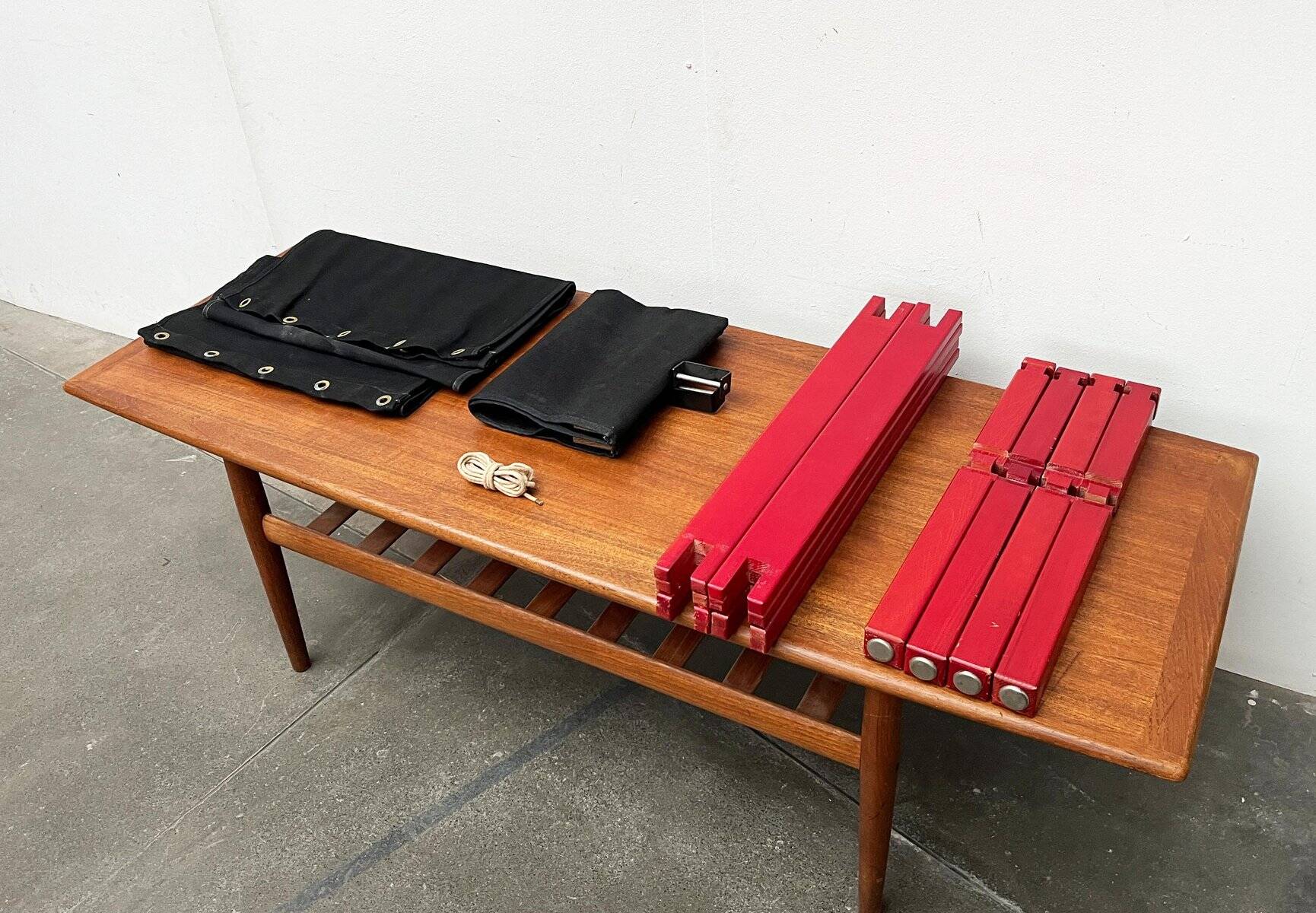 Mid-Century German Farmer Series chairs and table by Gerd Lange for Bofinger, 1960s, set of 5.