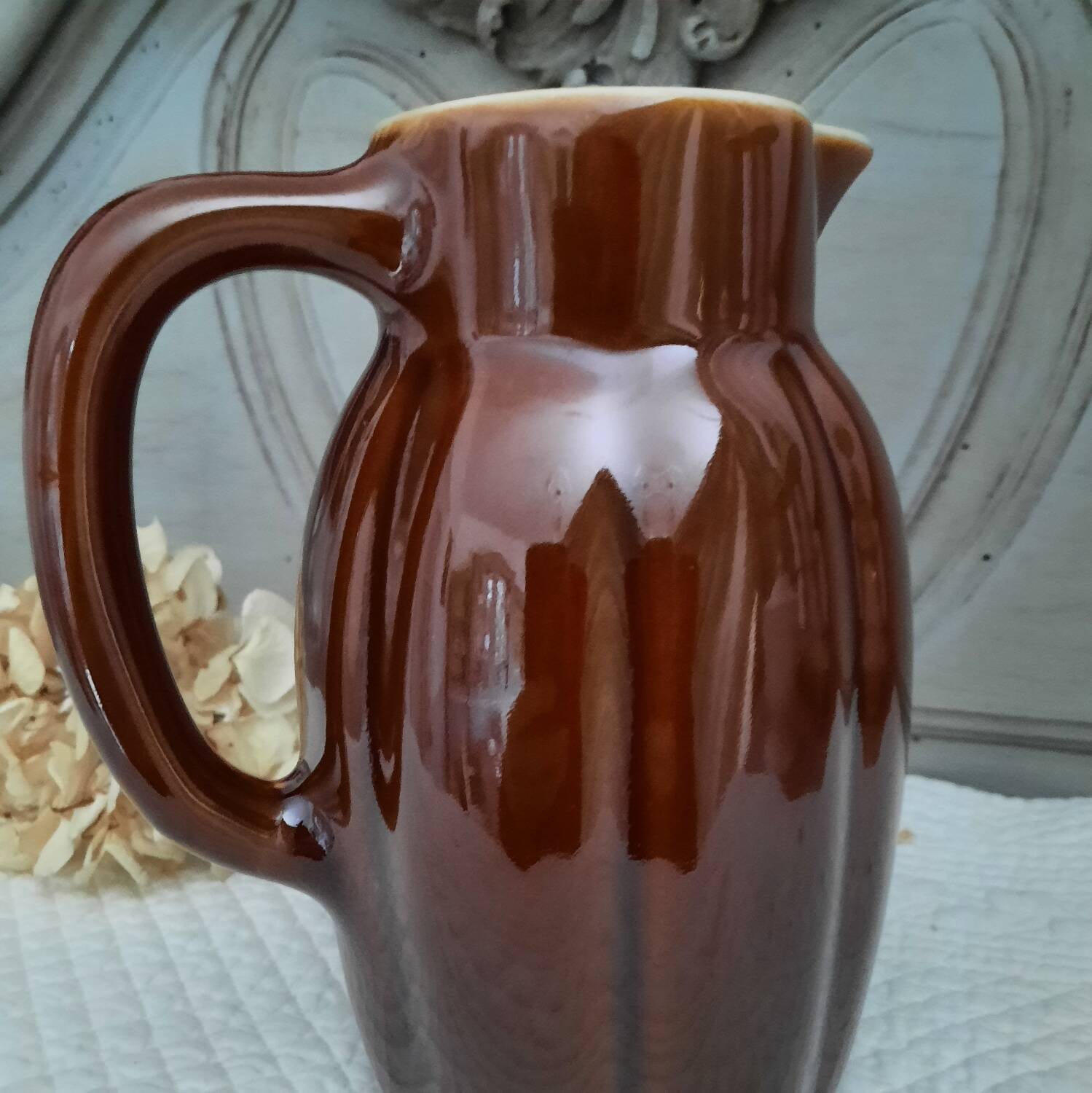 Glazed terracotta pitcher