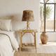 Vintage bedside table in bamboo and rattan with decorative top.