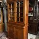 Library buffet two-body display cabinet solid cherry Louis-Philippe