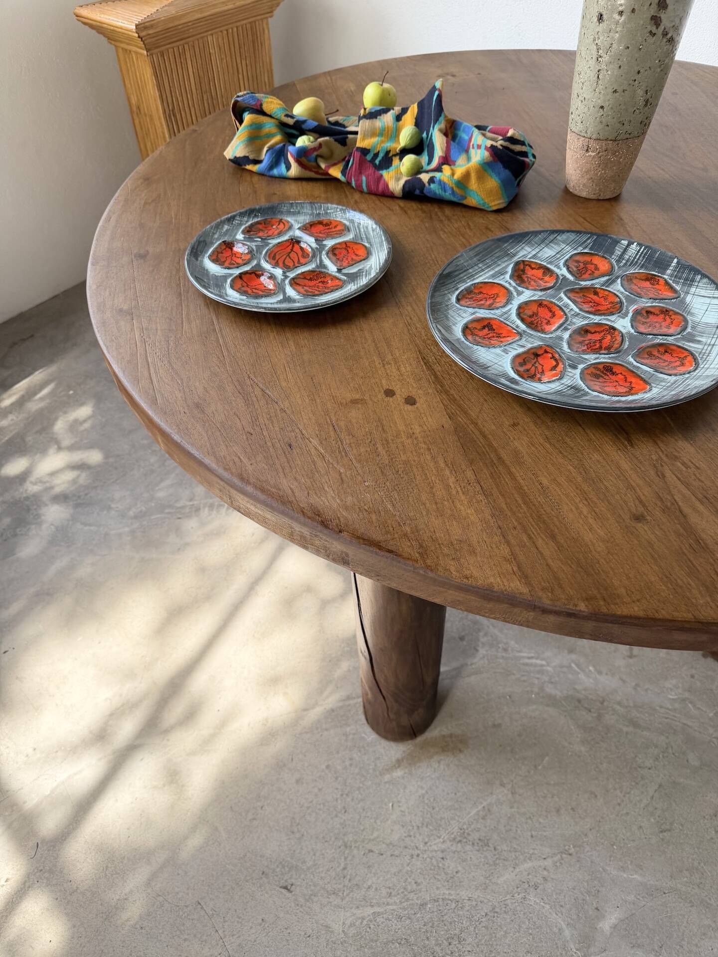 Round table 1950s constructivist walnut