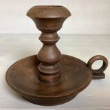 Wooden cellar rat candlestick