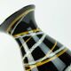 Vase ouest-allemand des années 1950, modèle scheurich 215-33, décor à rayures, fond noir