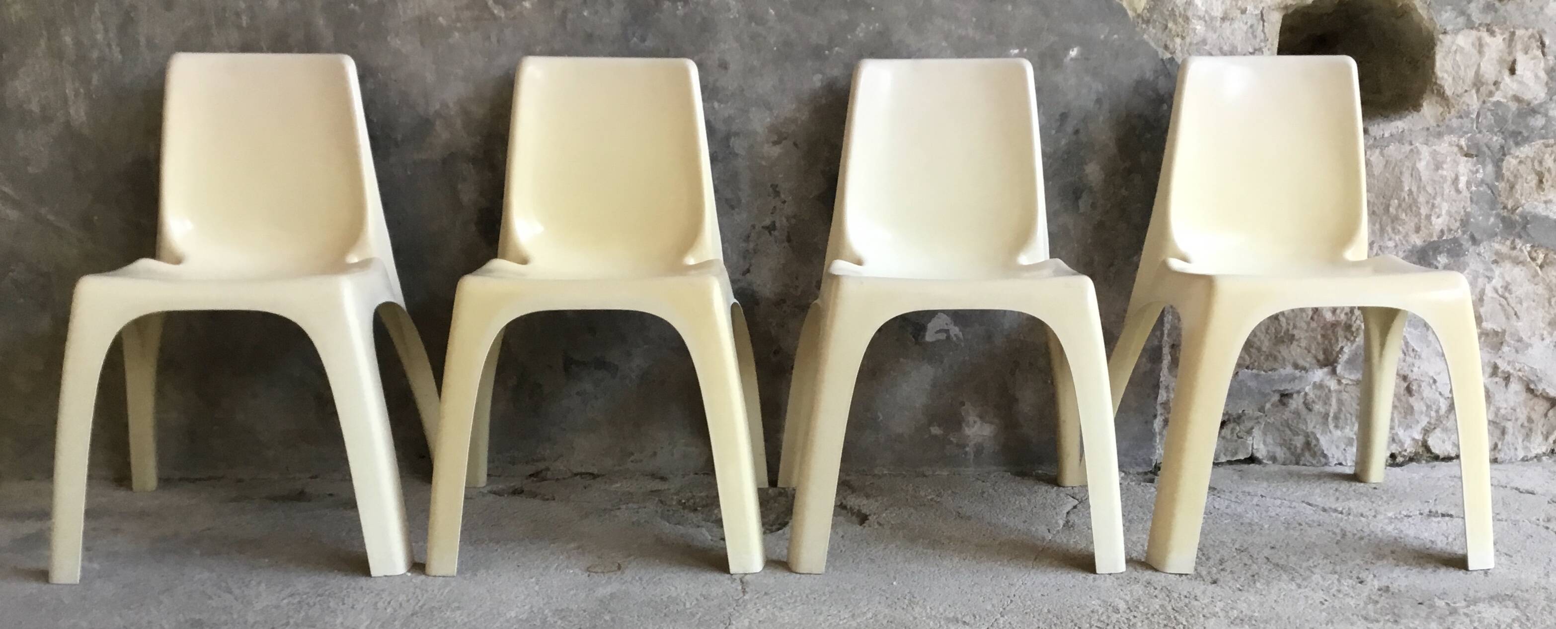 Set of 4 Kartell chairs model 4850 design Castiglioni Gaviraghi Lanza made in Italy 1965