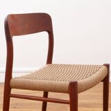 Chaise - Niels Otto Møller - modèle 75 - Corde danoise refaite - Restaurée