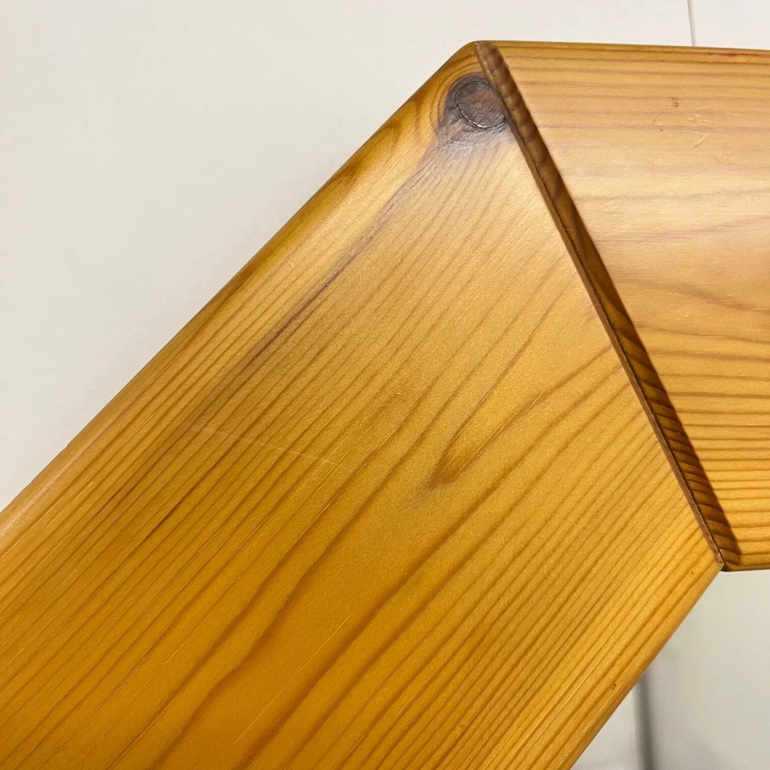 Large octagonal pine mirror, Scandinavian, 1980.