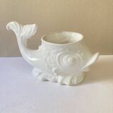 Cache- pot poisson en céramique blanche