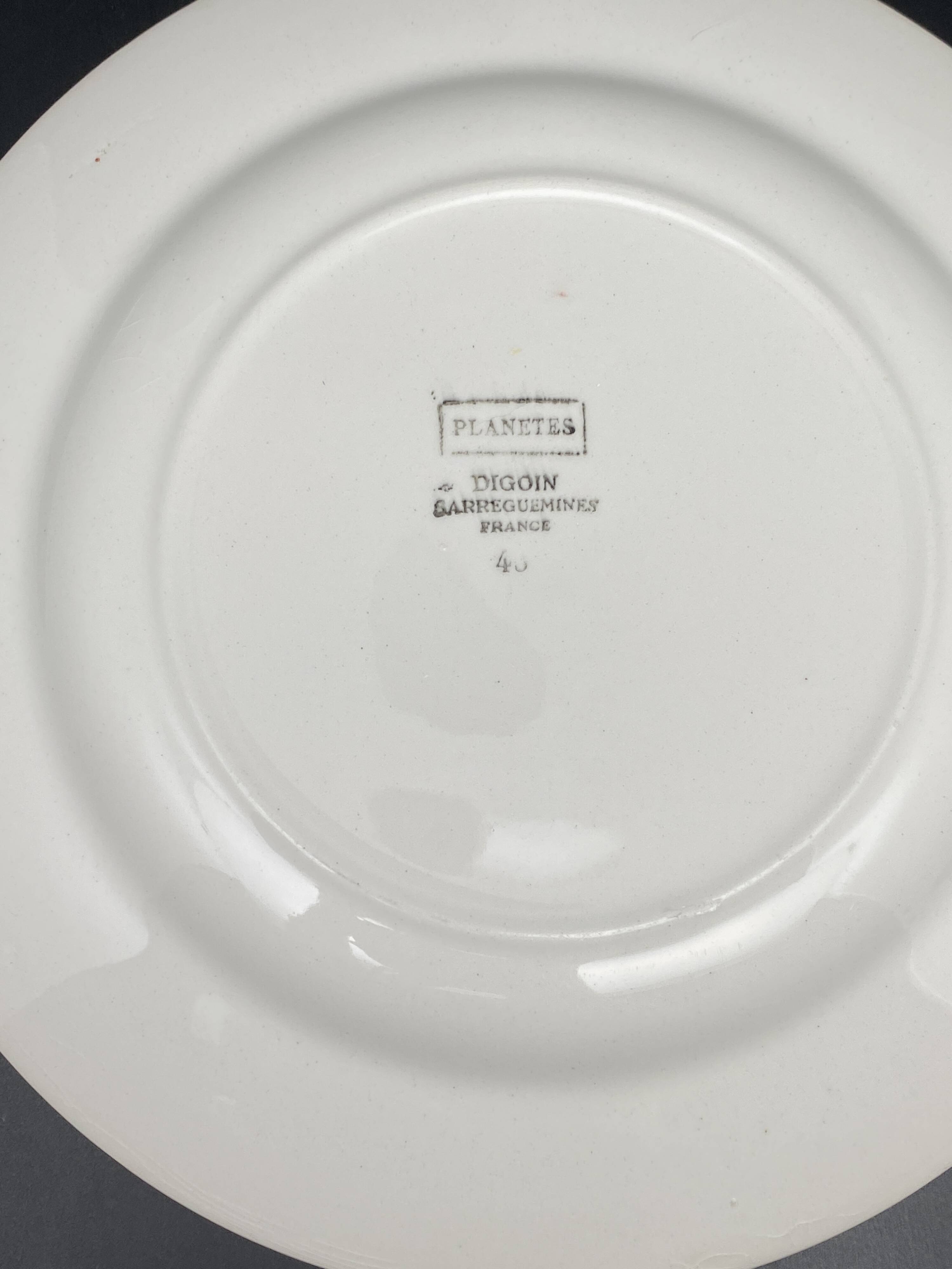 Dinner plates “Planètes” Collection Digoin Sarreguemines – MPM0324VLP1