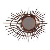 Spiral mirror in rattan 1960