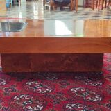 Table basse en loupe d'orme, par Roche Bobois, 1970