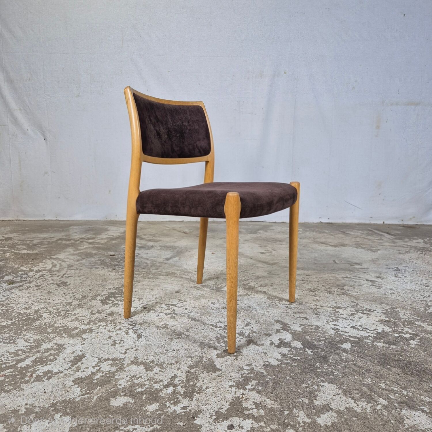 4x Niels Møller model 80 vintage oak dining chair Danish