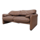 Cassina Maralunga 2 seater in mocca colored leather