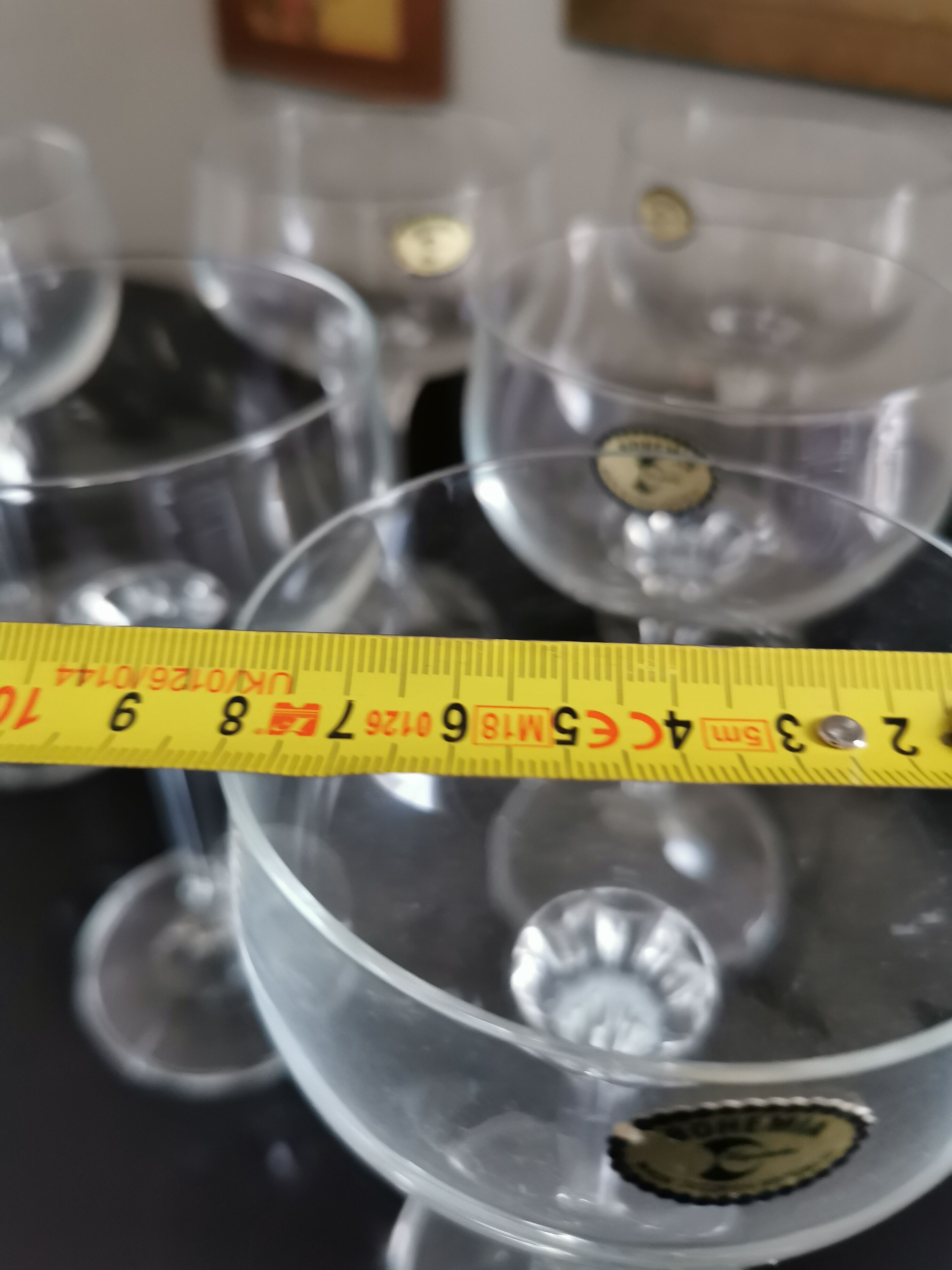 6 bohemian crystal champagne glasses