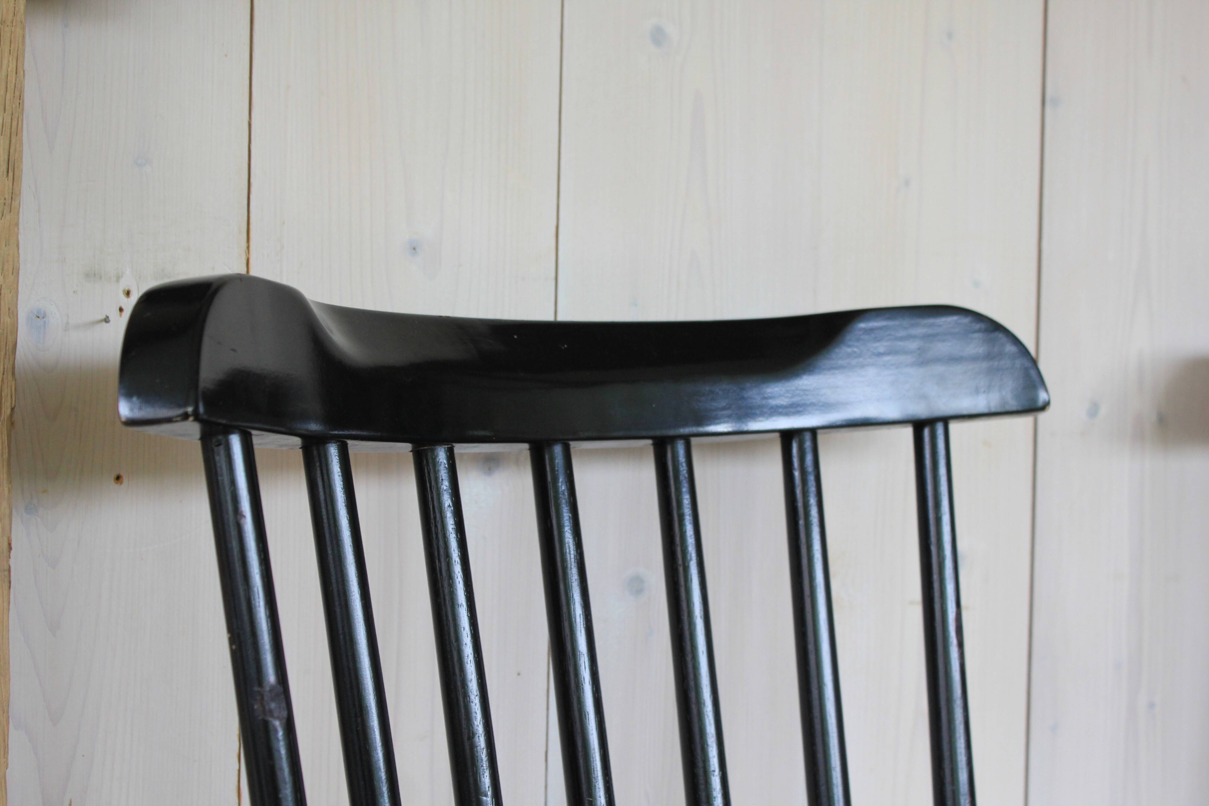 Black wooden bistro chairs