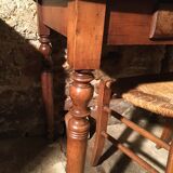 Beech and poplar table with drawer