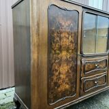 Enfilade Art deco chippendale Mid-century vintage 1950 Ronce de noyer