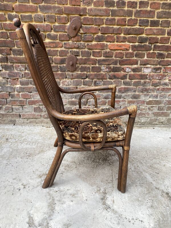 Fauteuil bambou et cannage adulte