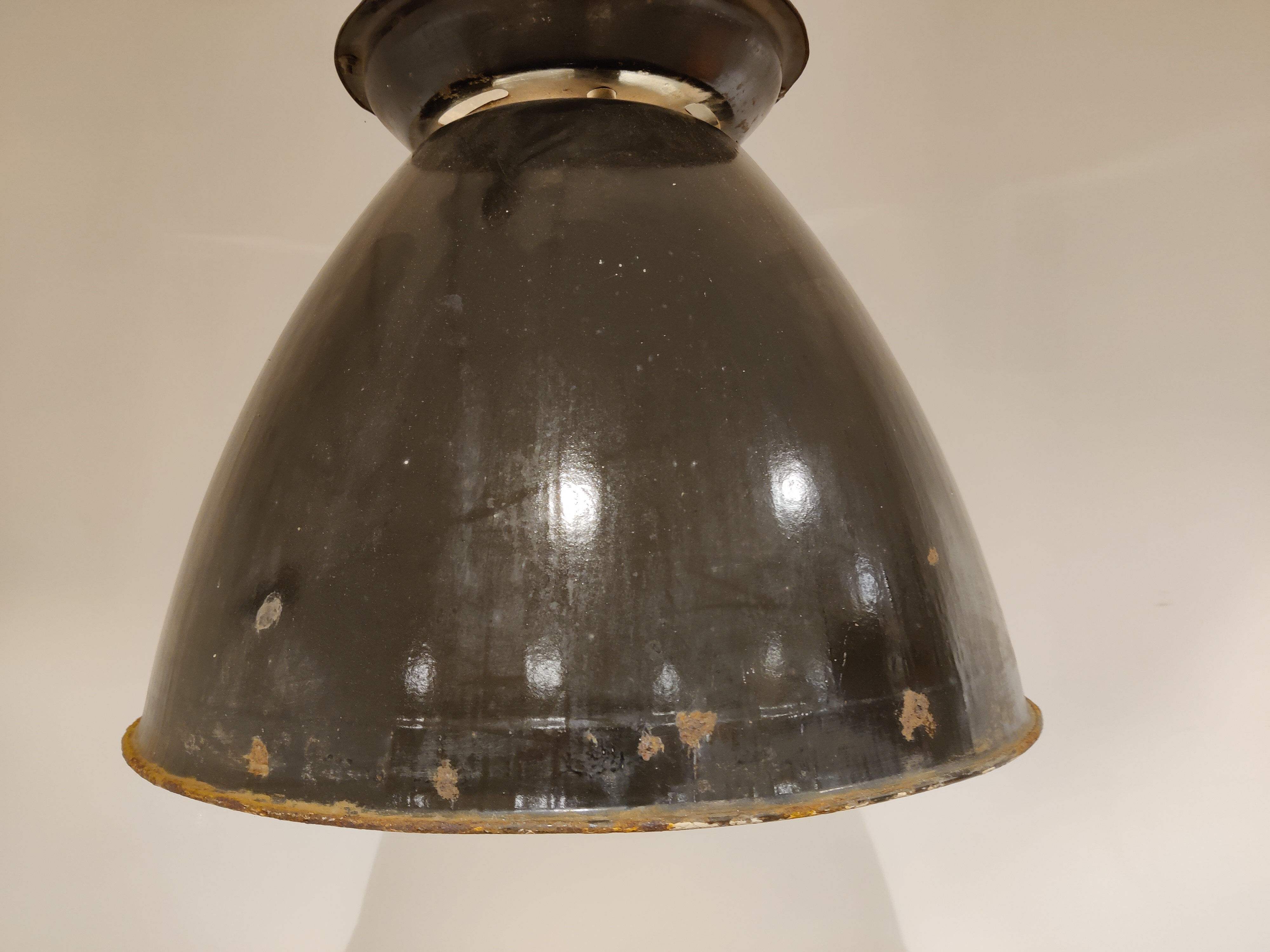Large industrial enamel lamps, 1950s - vintage industrial ceiling light