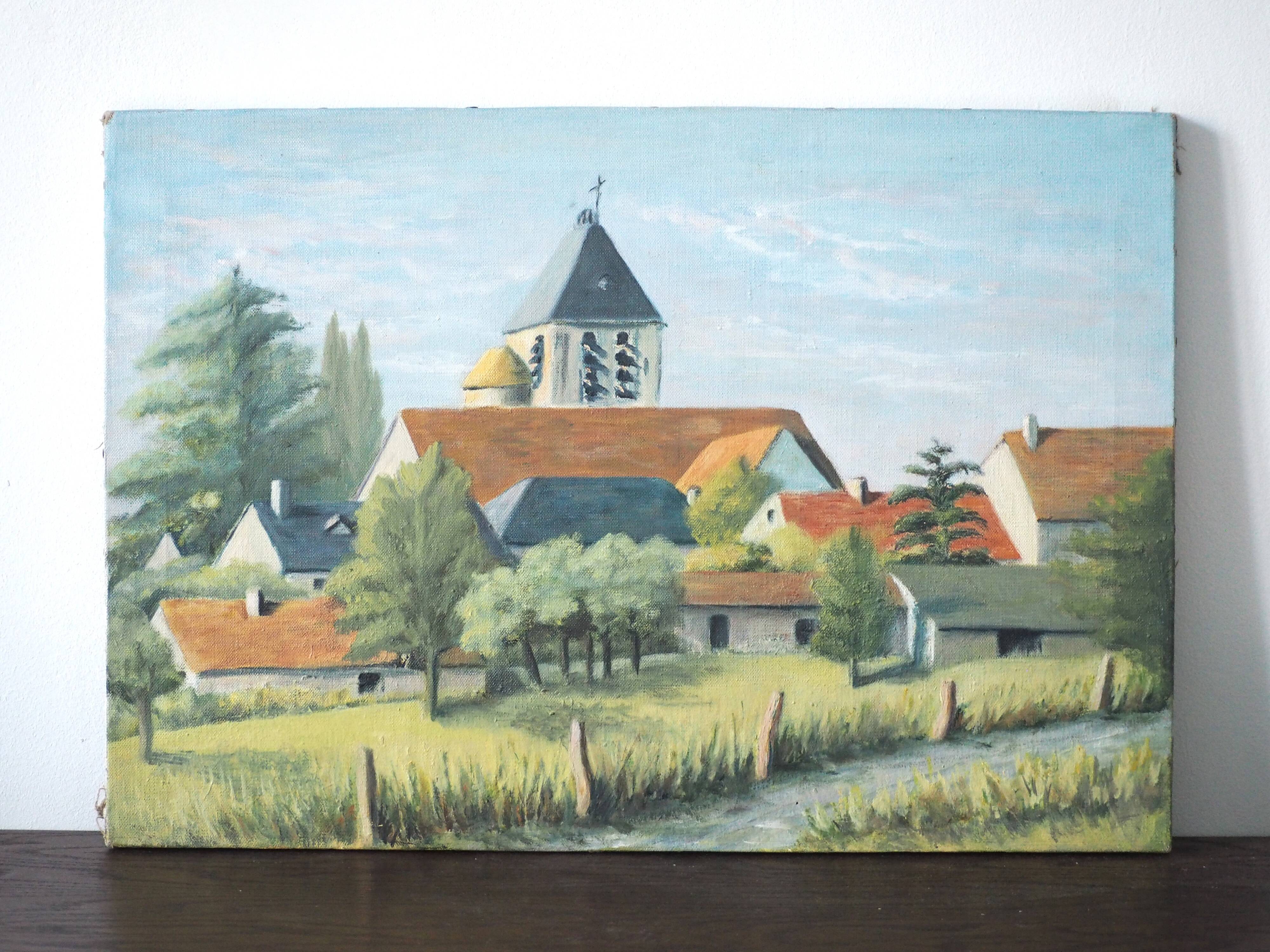 Oil on landscape canvas