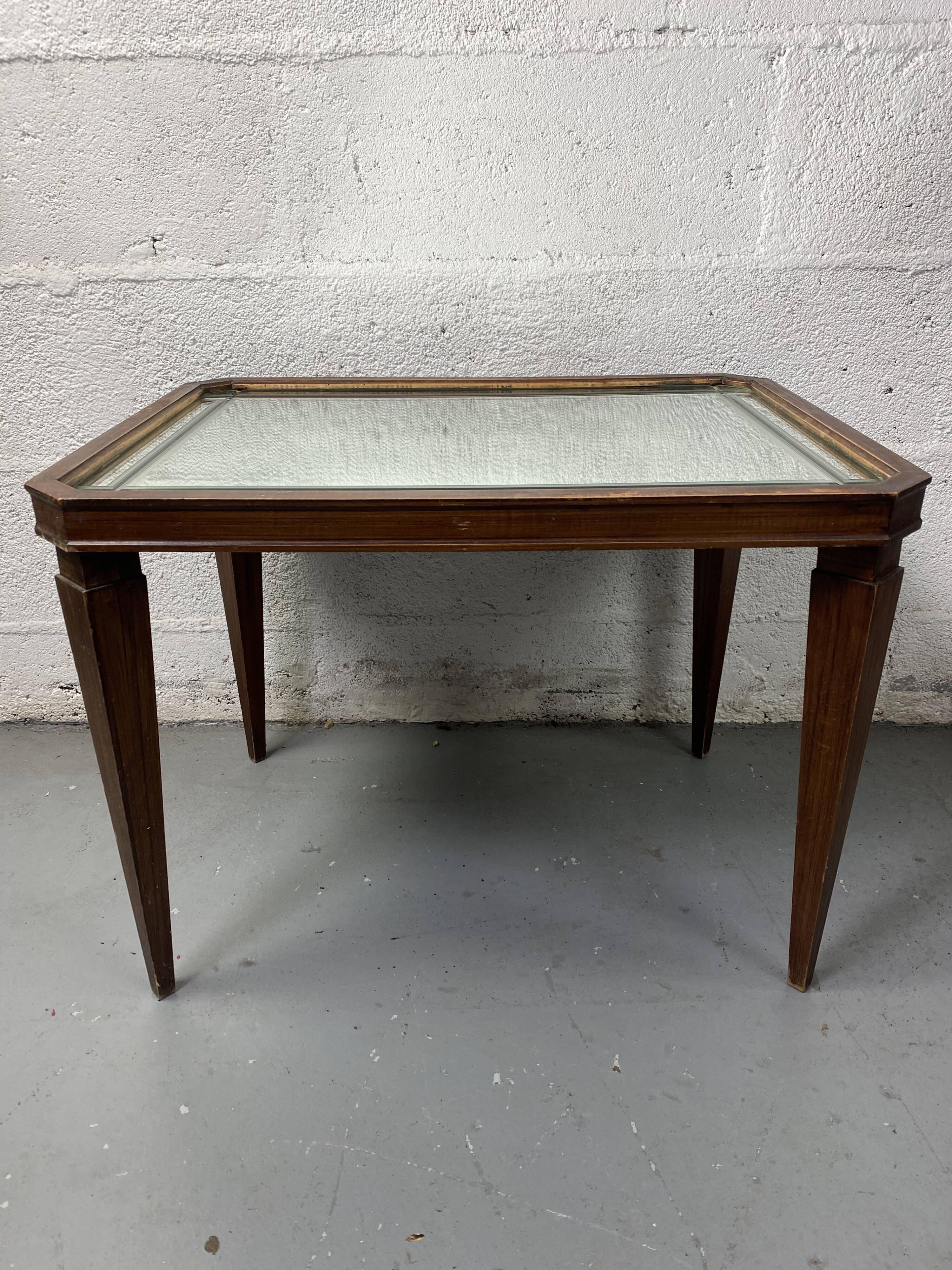 Table basse rectangle années 40 miroir