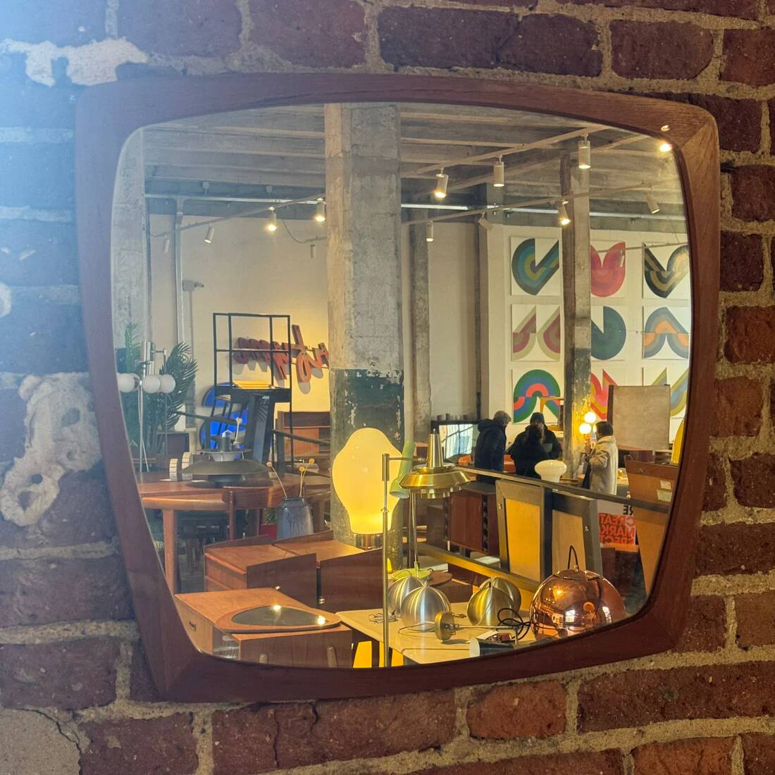 Vintage teak mirror – Denmark, 1960s