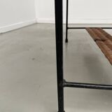 Woven wicker and metal coffee table 1960