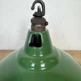 Industrial British Green Enamel Factory Pendant Lamp from Maxlume, 1960s