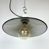 Industrial petrol enamel pendant light, 1970s