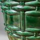 Cache-pot, Art Deco planter by Saint-Clément signed by Blanche Letalle in malachite green glazed ceramic.