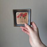Handmade wall ceramic poppies bohemian countryside miniature
